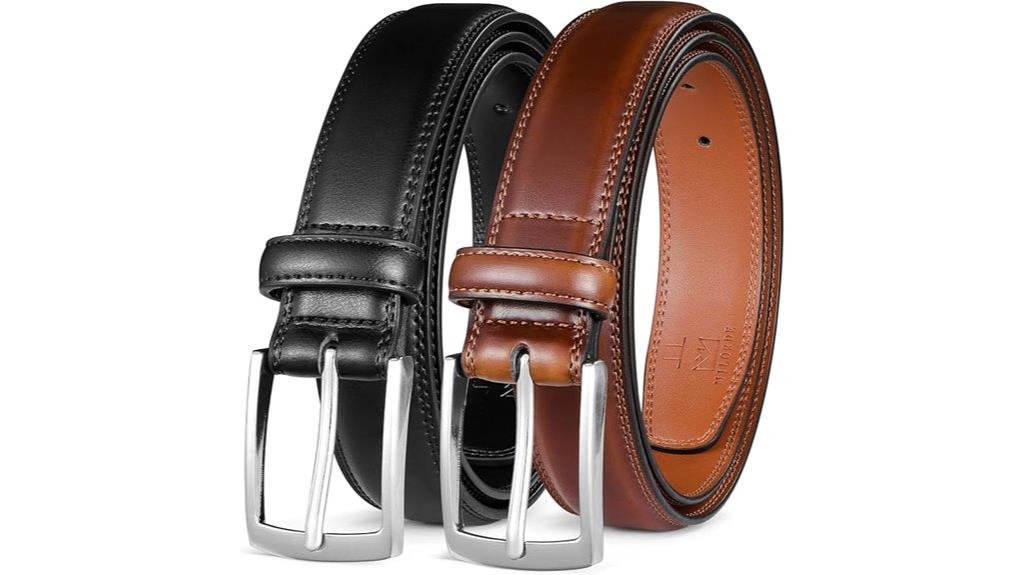 men s leather two pack belt