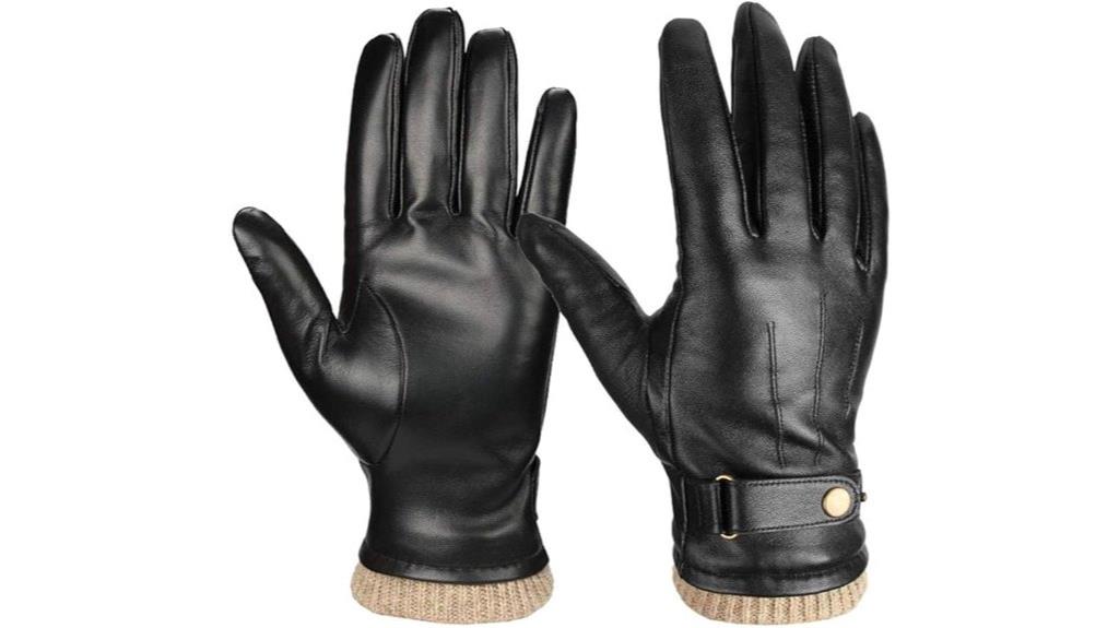 men s leather winter gloves
