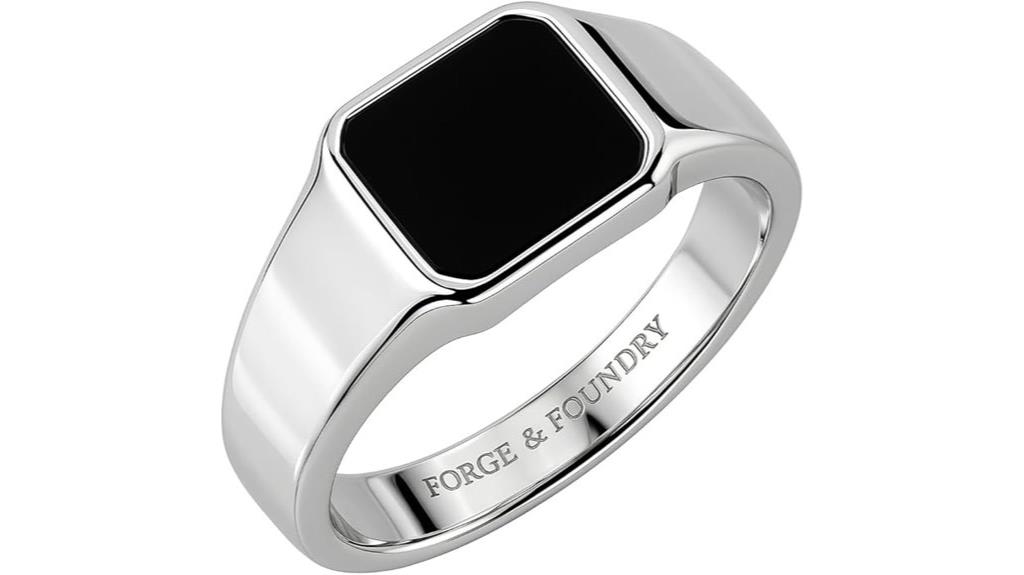 men s steel signet ring