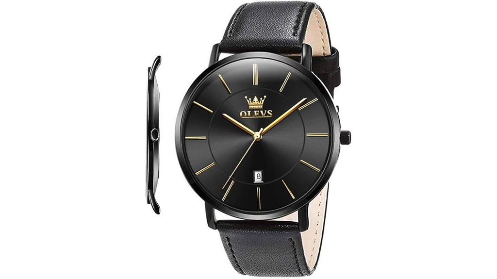 minimalist waterproof leather watch