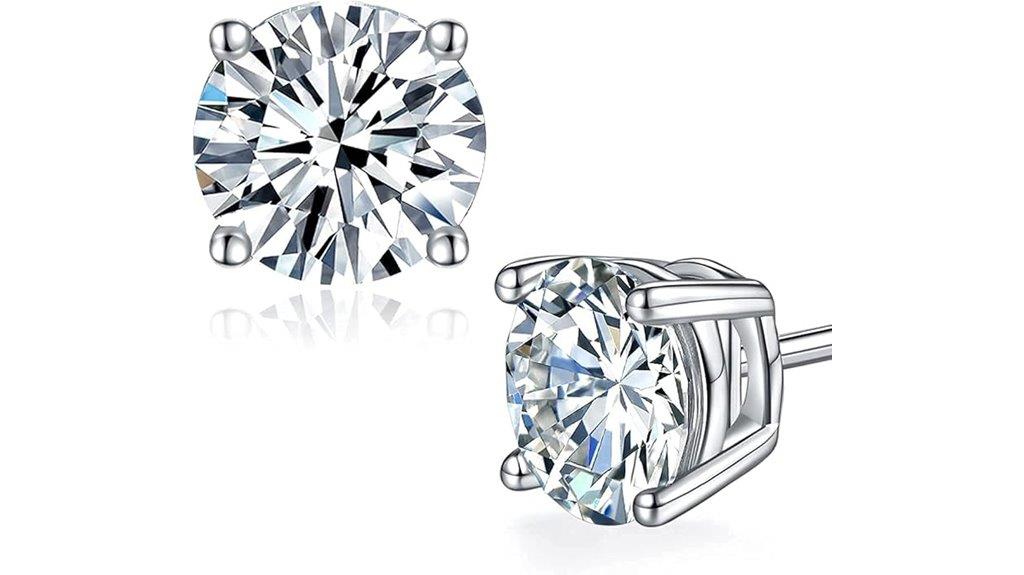 moissanite silver earring set