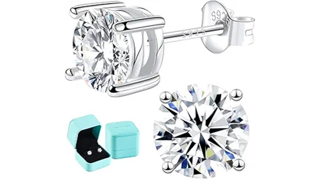moissanite sparkling stud earrings
