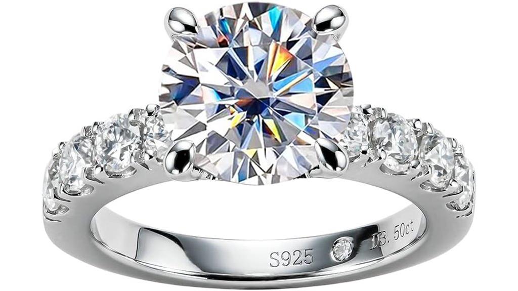 moissanite sterling silver