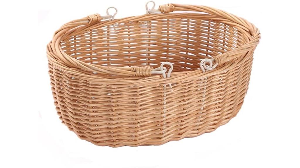 natural wicker basket handles