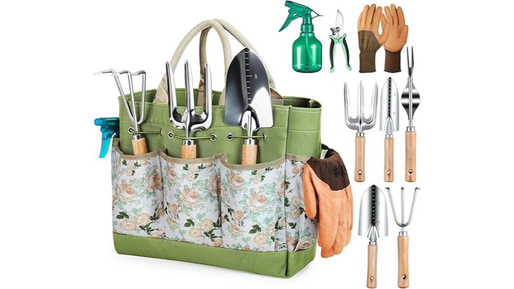 nine piece heavy duty gardening tools
