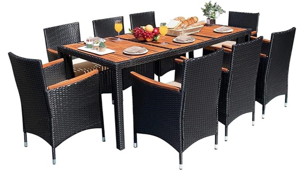 nine piece patio dining set