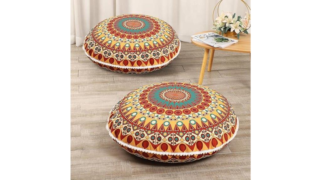 orange 32 inch floor cushions