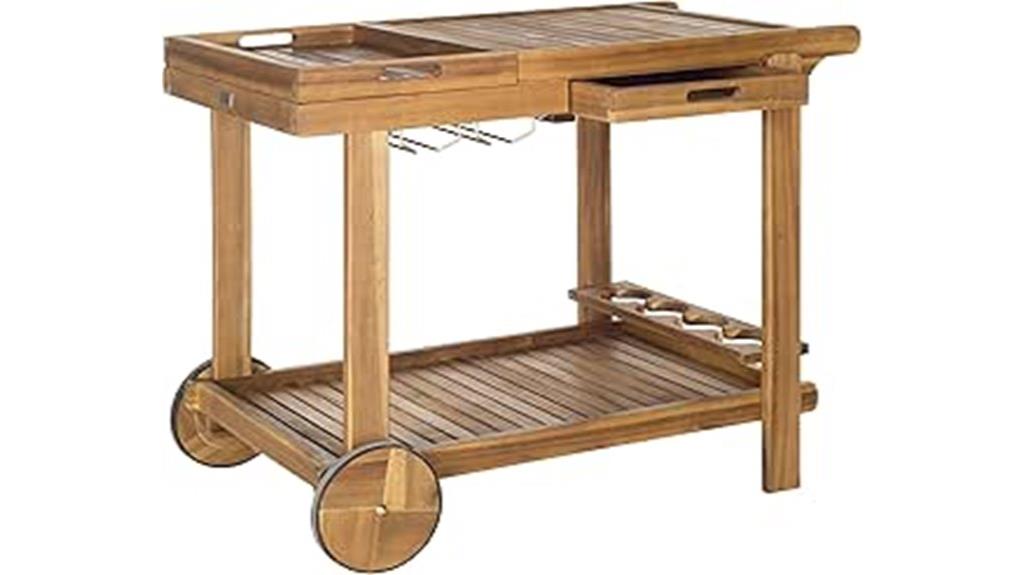 outdoor natural wood trolley