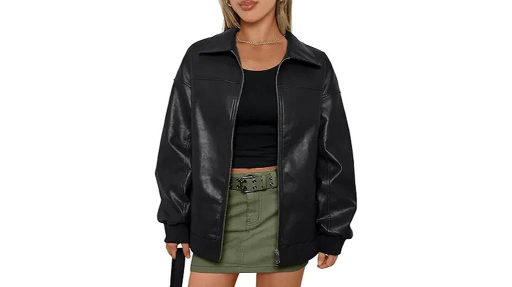 oversized leather jacket style
