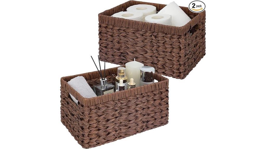 pair of wicker baskets