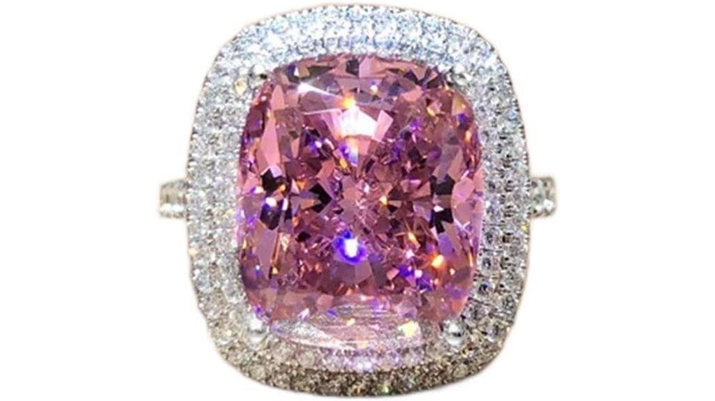 pink crystal princess ring