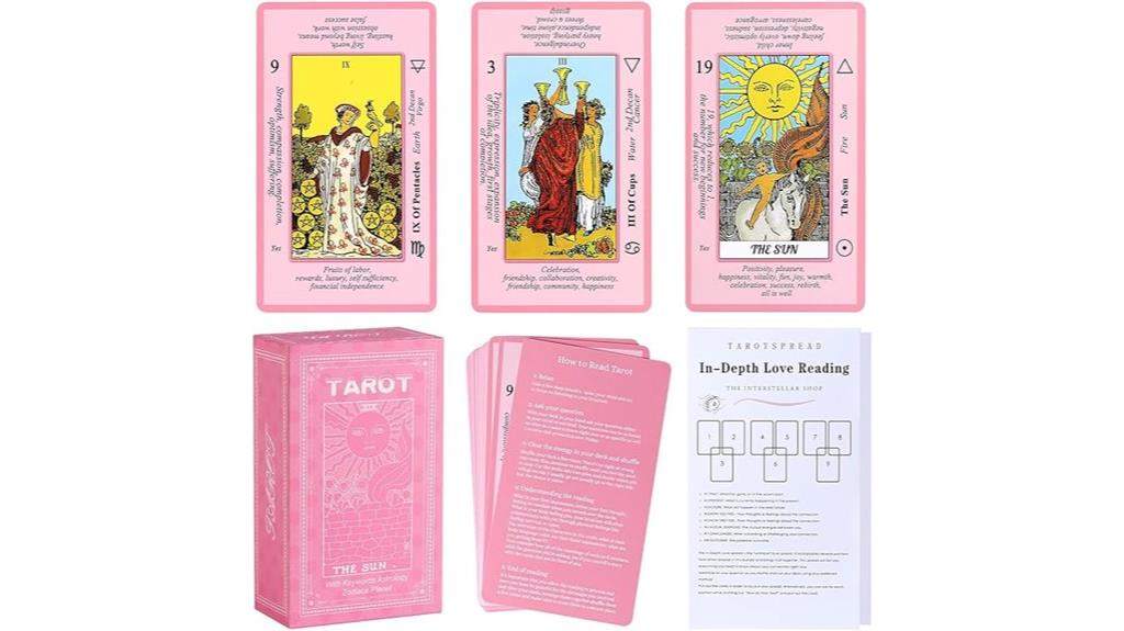 pink tarot deck set
