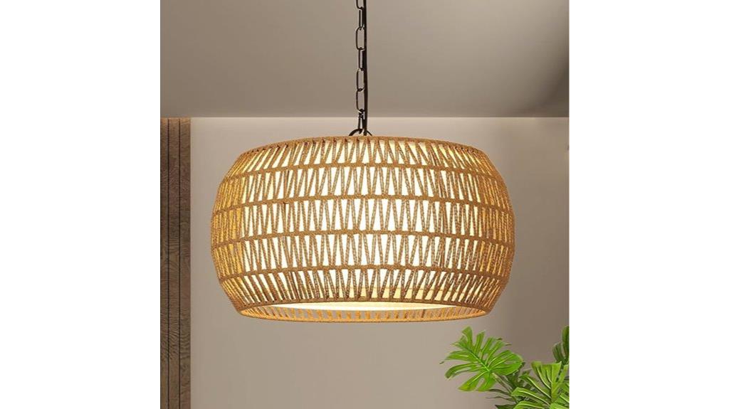 rattan boho pendant light