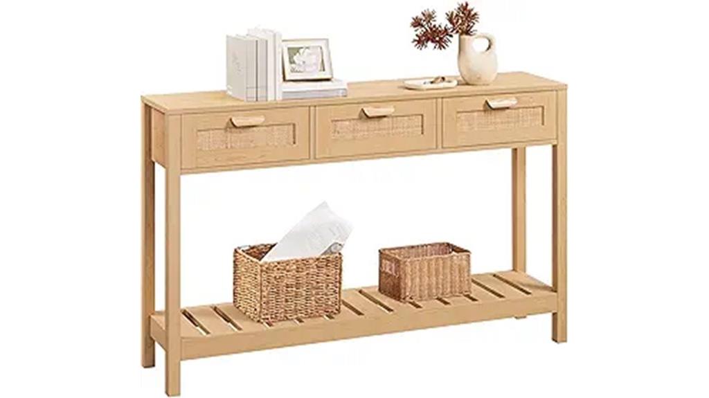 rattan console with storage
