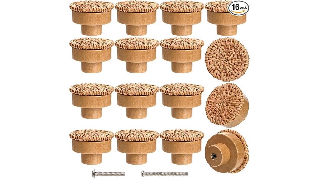 rattan dresser knobs pack
