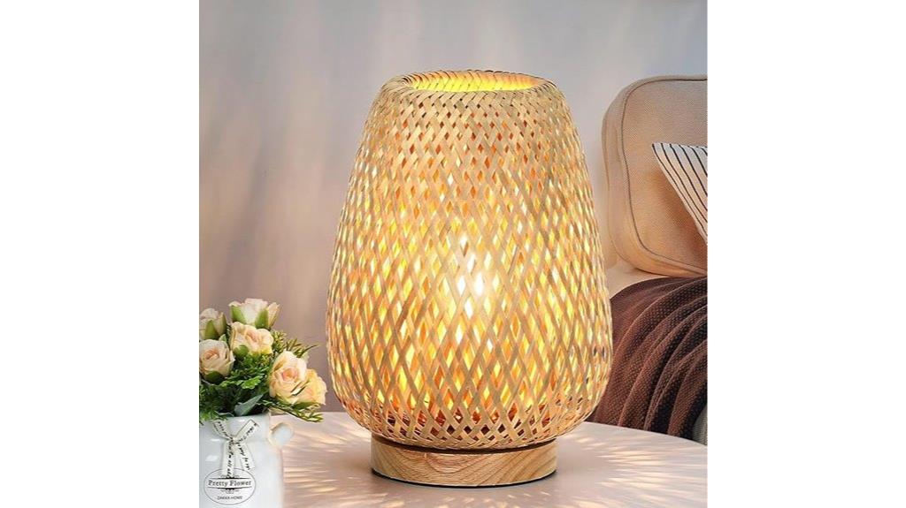 rattan lamp with dimmable leds