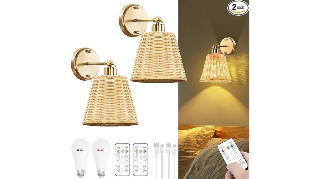 rechargeable wall sconces set