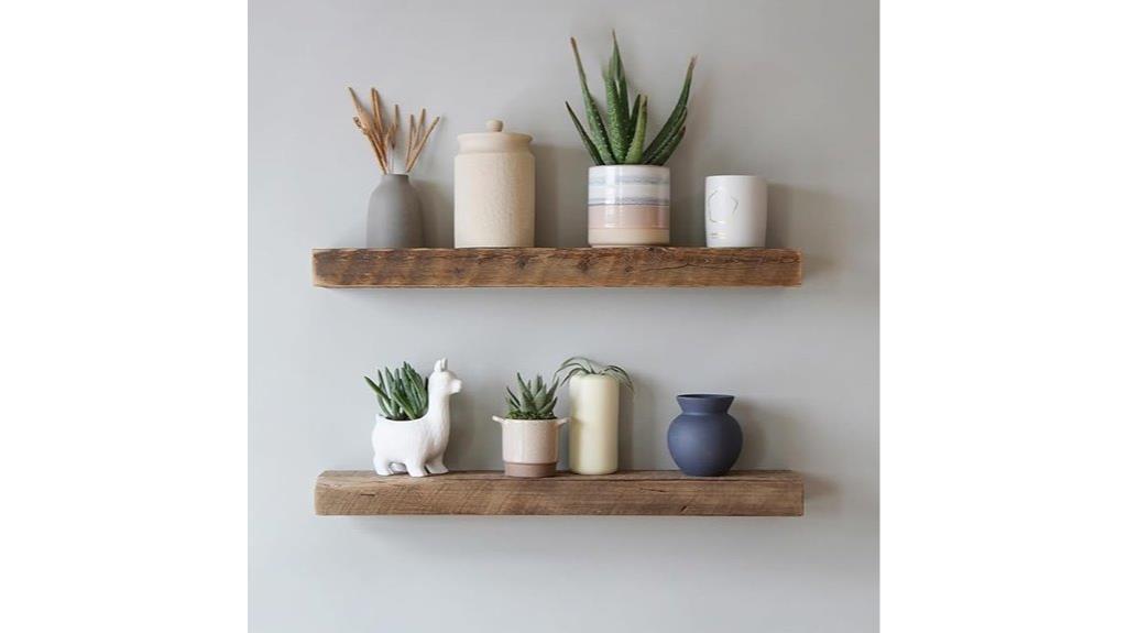 reclaimed barnwood wall shelves