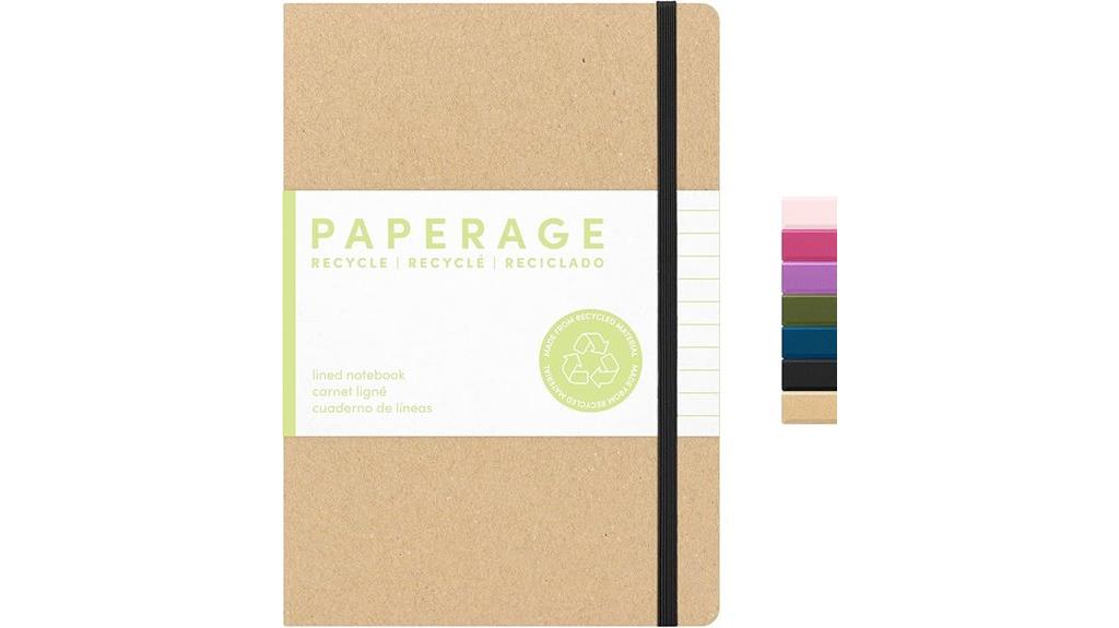 recycled kraft lined notebook