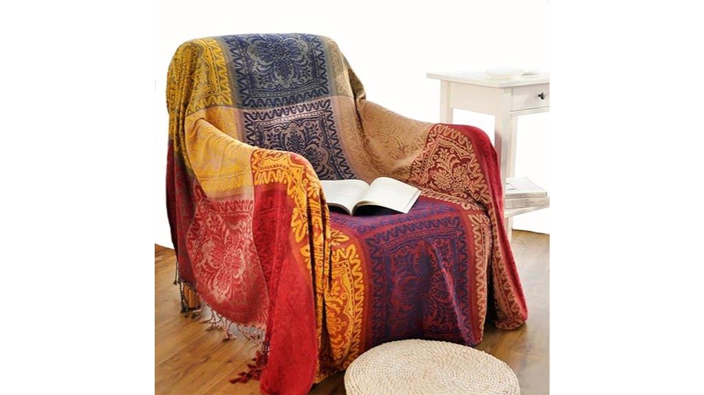 red tassel boho blanket