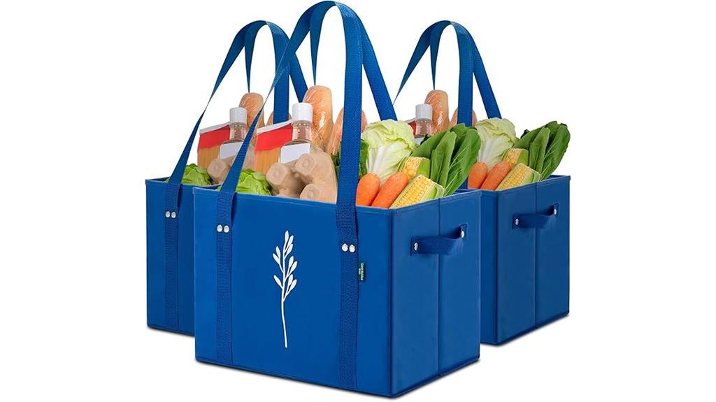 reusable green grocery bags