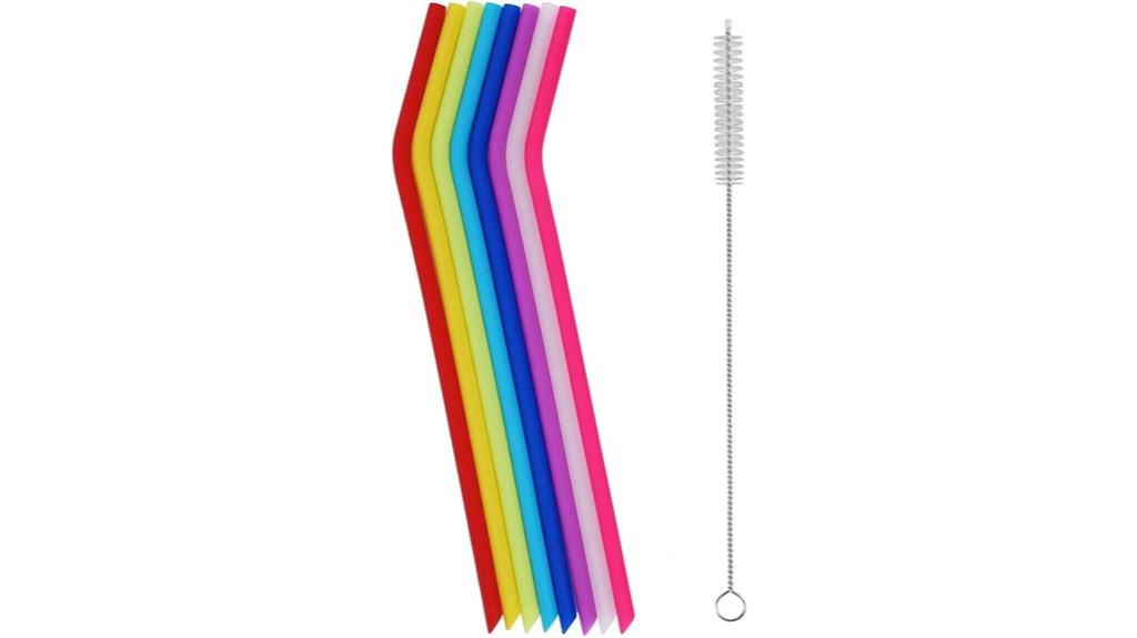 reusable silicone straw pack