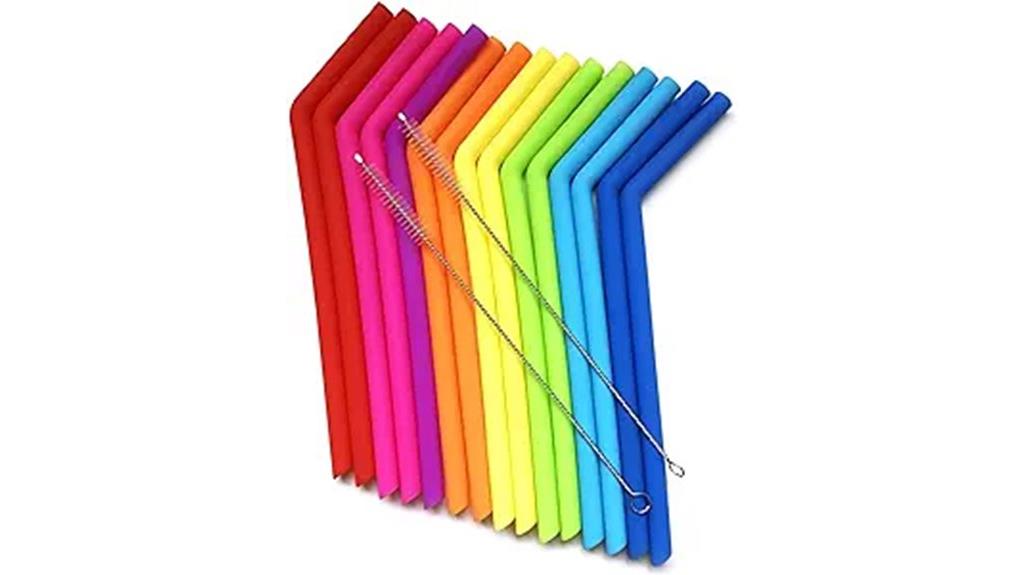 reusable silicone straw set