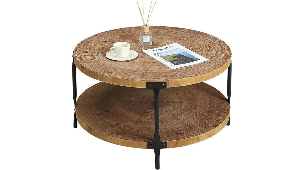 round boho coffee table