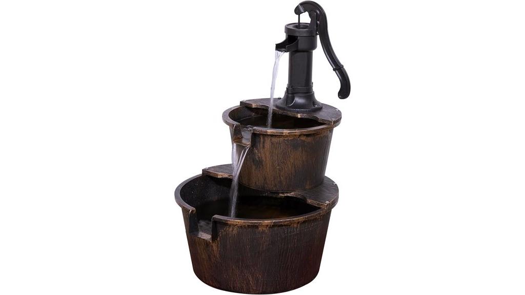 rustic 2 tier water fountain