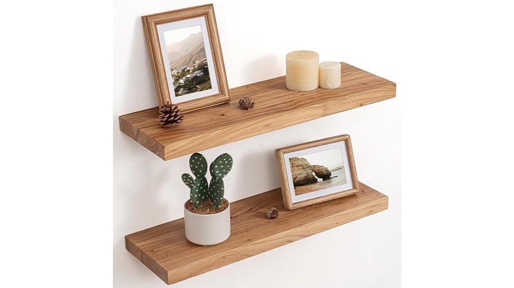 rustic elm floating shelves