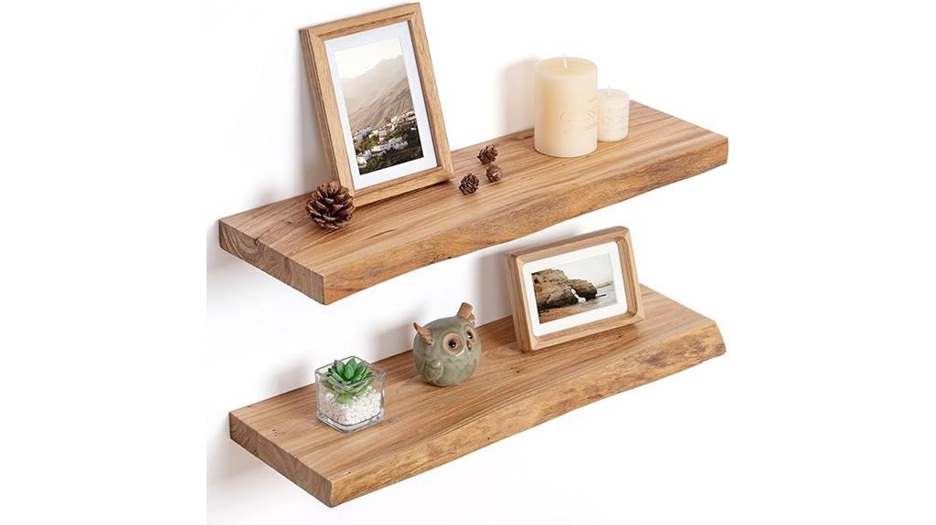 rustic elm floating shelves