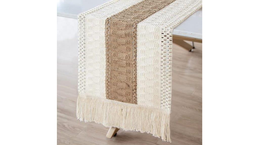 rustic farmhouse macrame runner