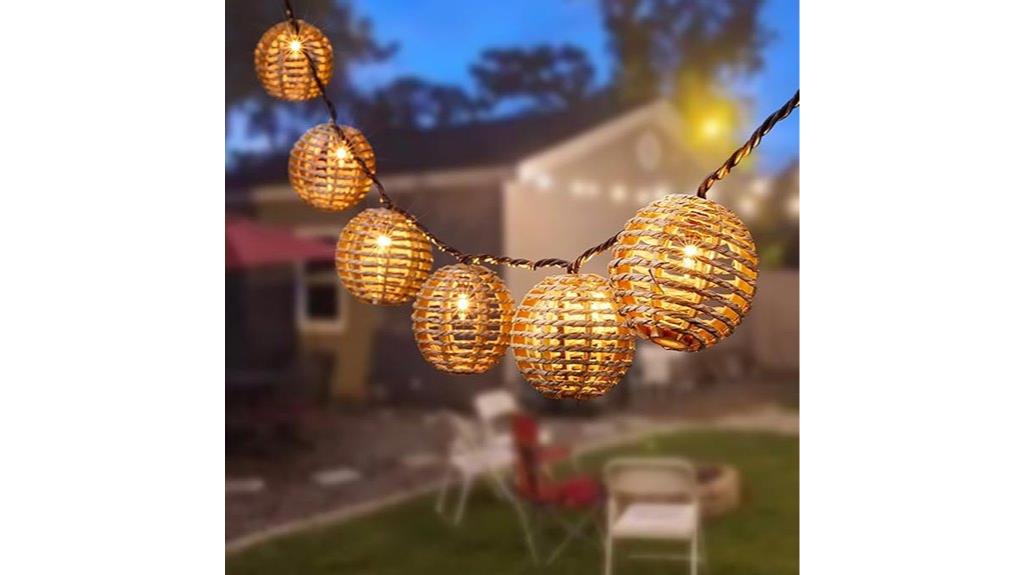 seagrass rattan globe lights
