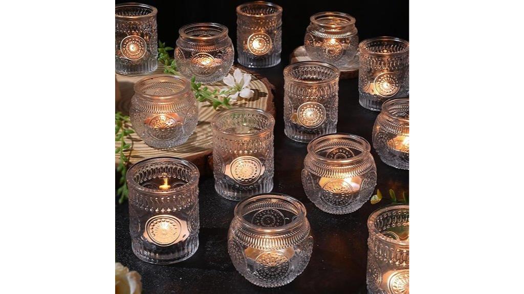 set of 30 clear candle holders