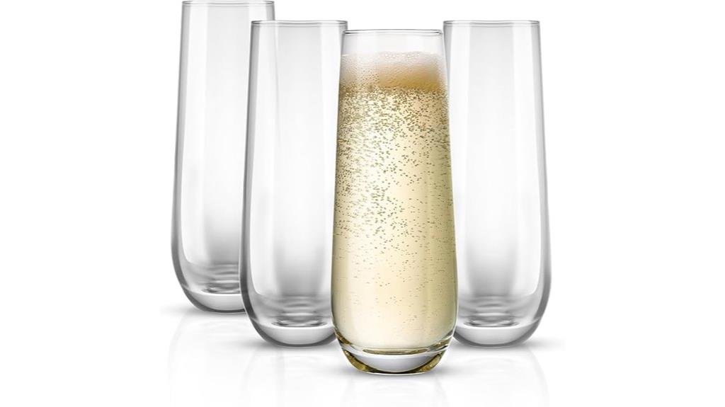 set of four champagne flutes