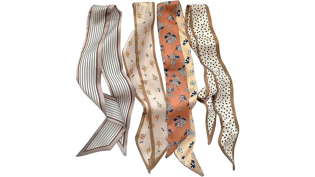 set of four stylish scarves