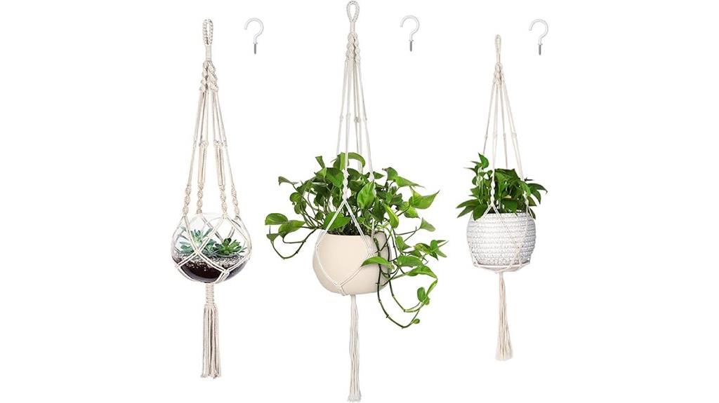set of three plant hangers