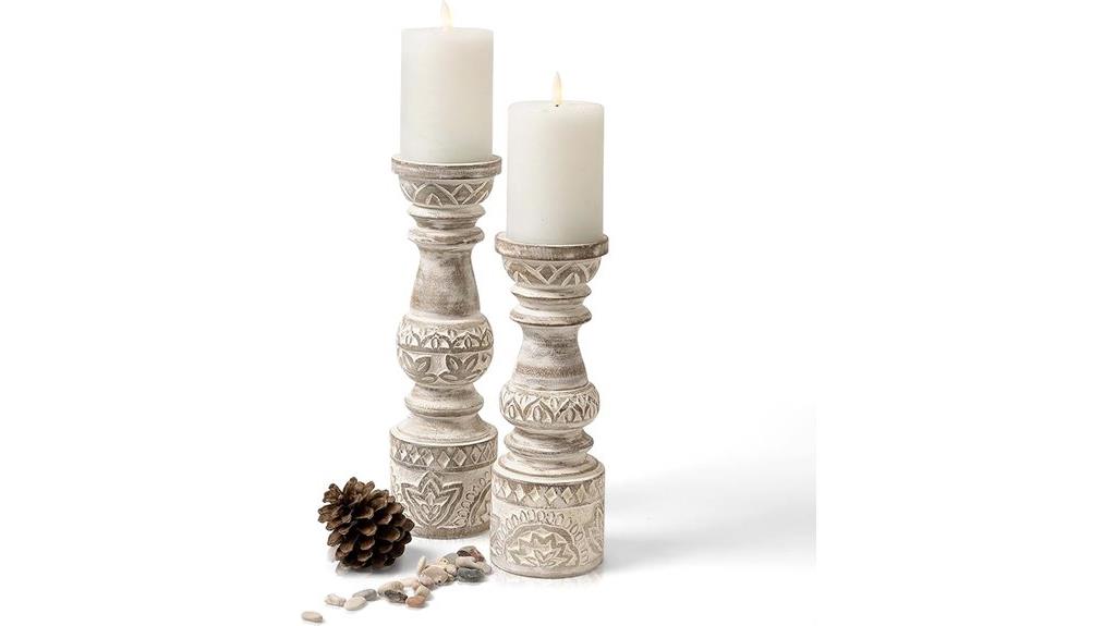 set of two farmhouse candle holders