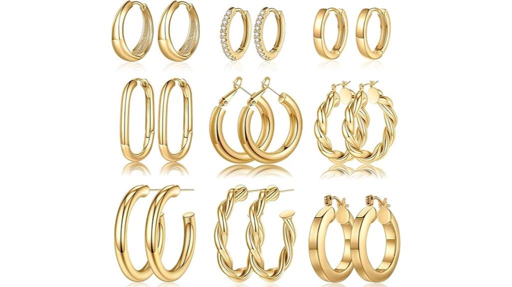shiny gold hoop earrings