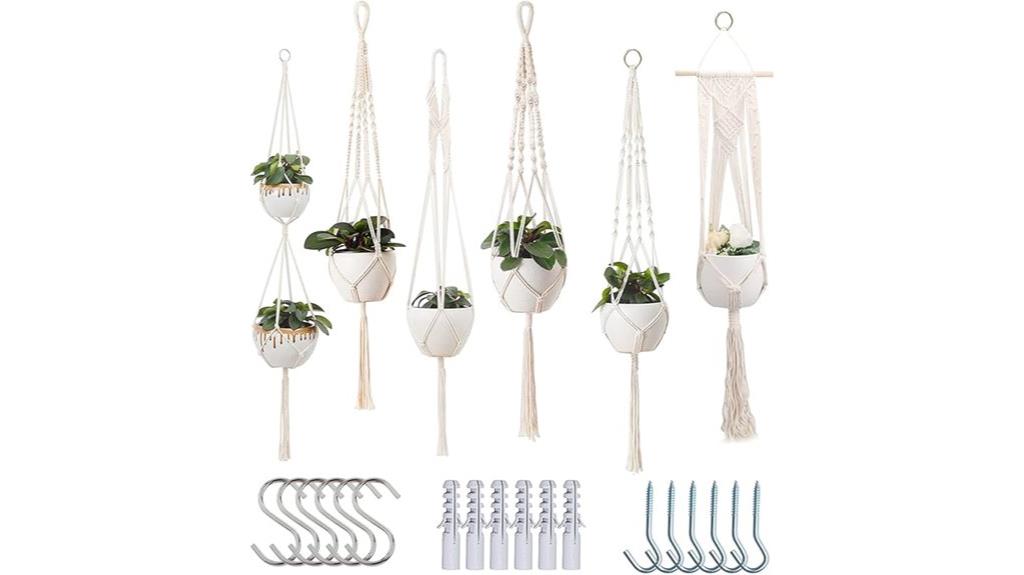 six pack macrame hangers