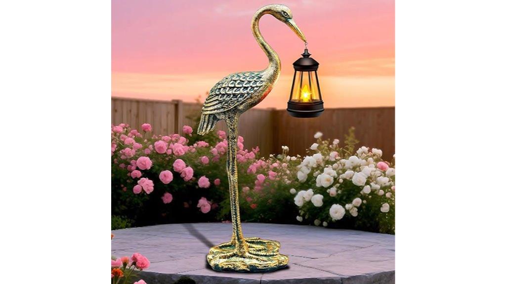 solar crane garden lanterns