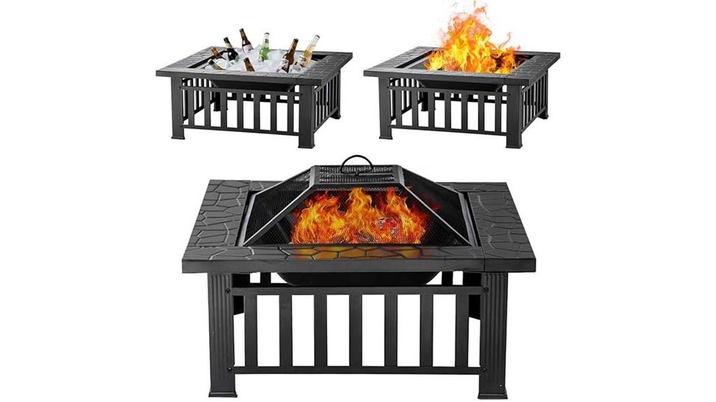 square metal fire pit