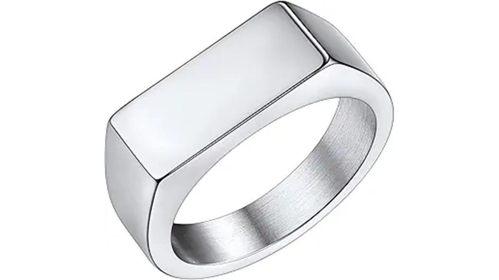 stainless steel signet ring
