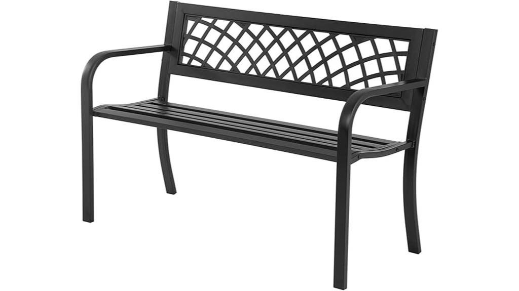 steel mesh garden bench