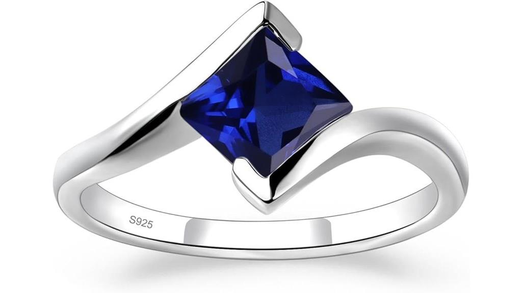 sterling silver princess ring