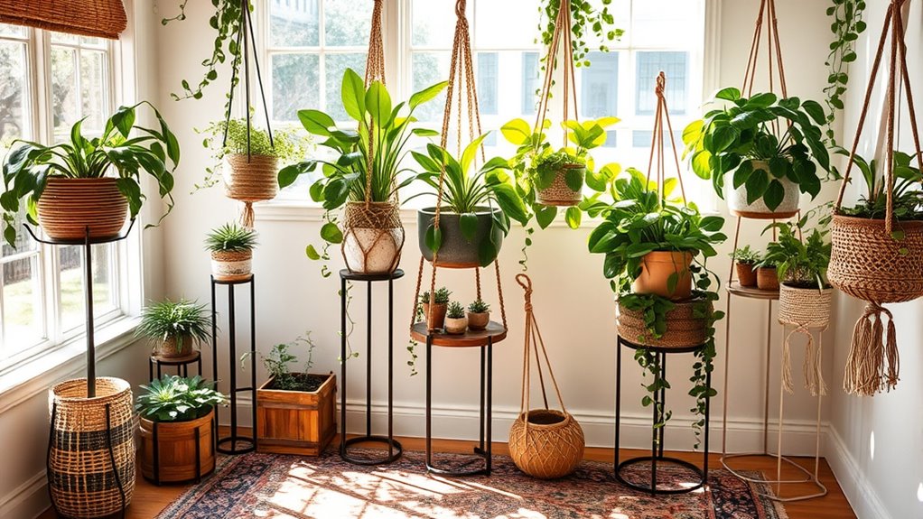 stylish boho plant stands