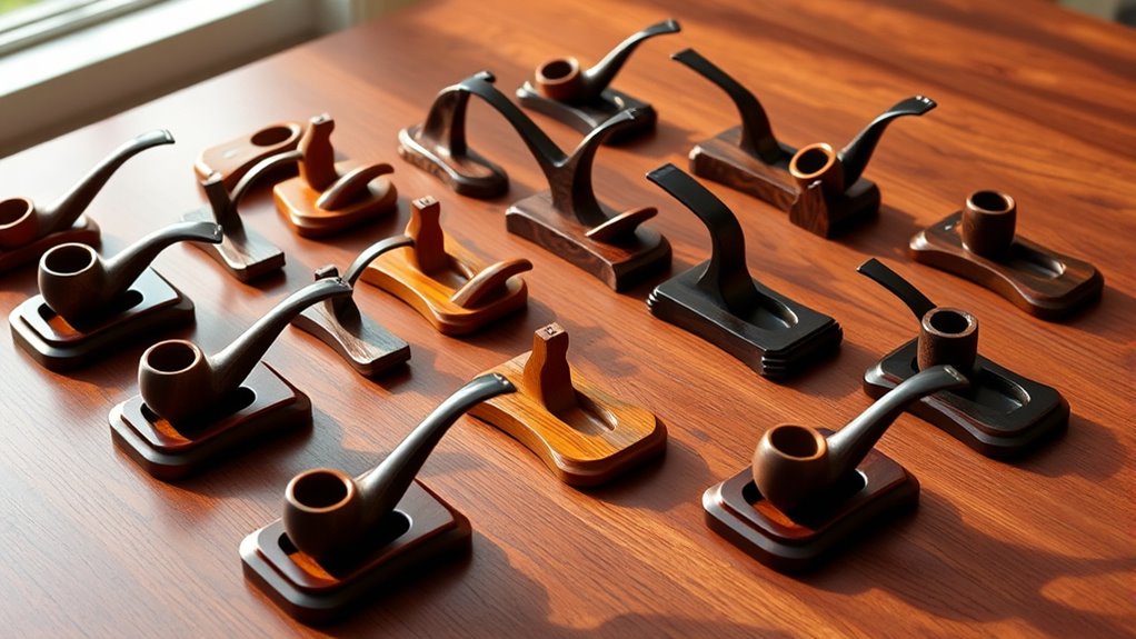 stylish stable wooden pipe stands
