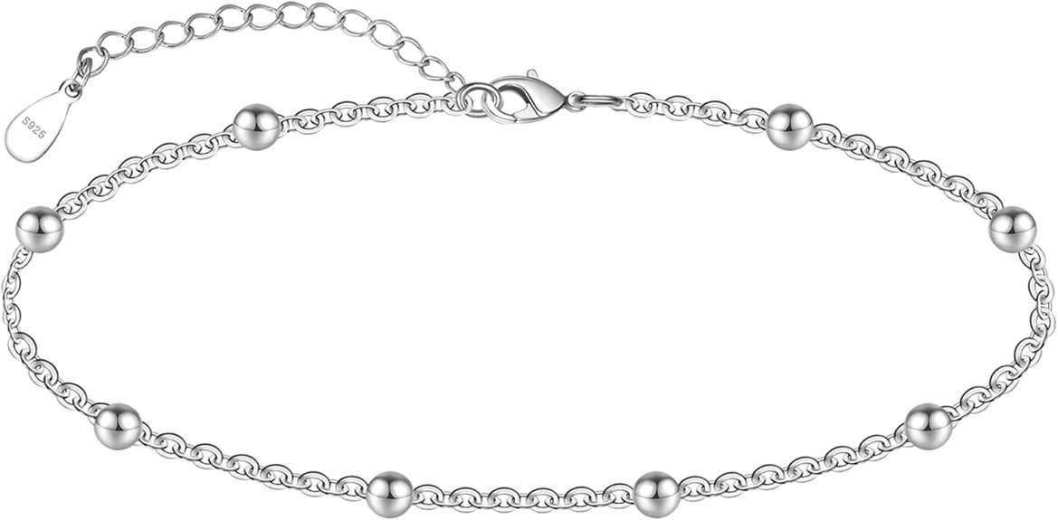 stylish sterling silver anklet