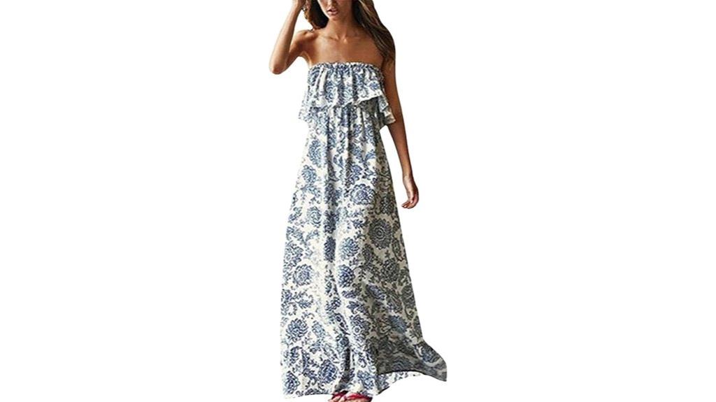 summer off shoulder maxi dress
