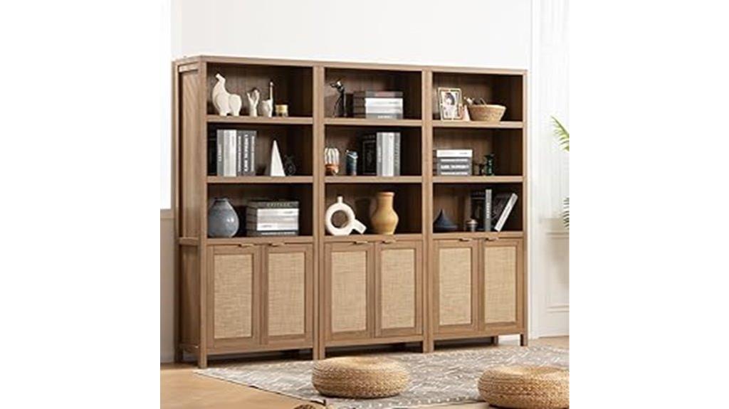 tall rattan bookcase